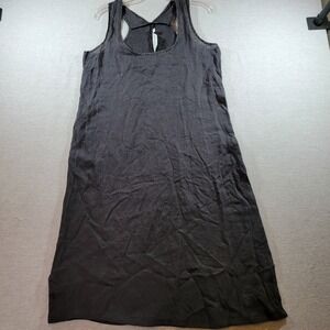 CP Shades Linen Tank Dress Womens M Charcoal Gray Excellent Racerback Mini